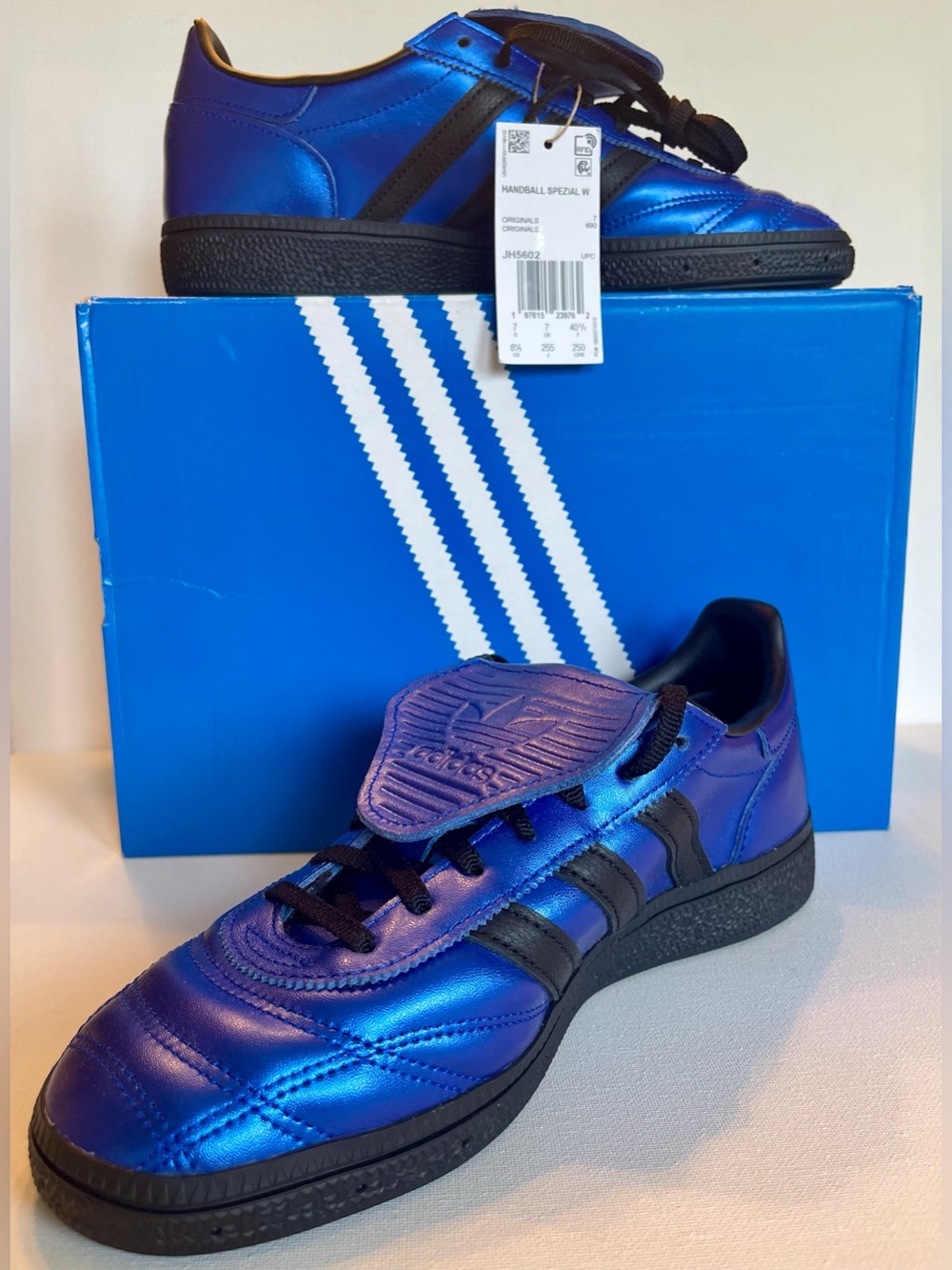 NIB ADIDAS HANDBALL SPEZIAL LT LUCID BLUE BLACK SNEAKERS WOMENS 8.5